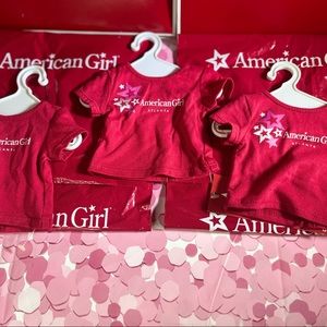 American Girl Doll Red Star Shirts with hangers